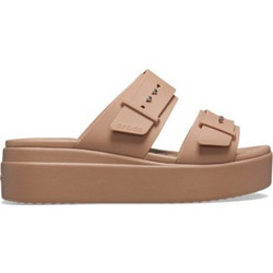 Crocs Brooklyn Γυναικείες Παντόφλες Καλοκαιρινές Platforms Ανατομικές Αντιολισθητικές Ταμπά 207431-2Q9