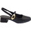 Piccadilly Ανατομικές Γόβες Slingback Δερμάτινες με Χοντρό Χαμηλό Τακούνι Μαύρες 1-779-26034-28