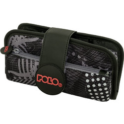 Polo Rubber Grey Pattern Κασετίνα με 2 Θήκες Μαύρη 937019-8438