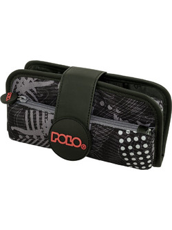 Polo Rubber Grey Pattern Κασετίνα με 2 Θήκες Μαύρη 937019-8438
