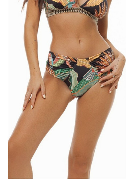 Bluepoint Hot Tropic Bikini Slip Μαύρο Πορτοκαλί Πράσινο 26065056-02
