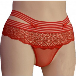 Papatya Γυναικείο Sexy String με Δαντέλα Κόκκινο 4237