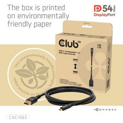 CLUB3D Καλώδιο DisplayPort 1.2 to USB-C Male 2m Black CAC-1563