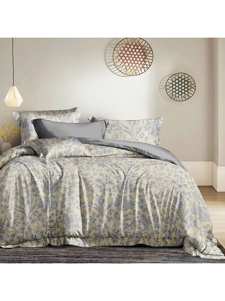 Beauty Home Σετ Πάπλωμα Υπέρδιπλο 220x240 Memories Art 12677 Μπεζ Γκρι