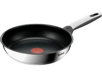 Tefal Emotion+ Τηγάνι Ανοξείδωτο Αντικολλητικό με Καπάκι 24cm E32704