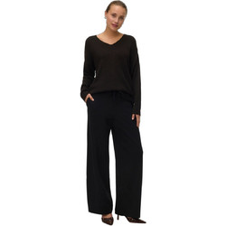Vero Moda Ψηλόμεσο Υφασμάτινο Γυναικείο Παντελόνι Relaxed Εφαρμογή με Λάστιχο Μαύρο 10342125