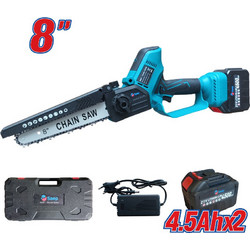 SAEP 0048 Κλαδευτικό Αλυσοπρίονο Μπαταρίας 21V 1500W 1.5kg με Λάμα 20cm 2x4.5Ah