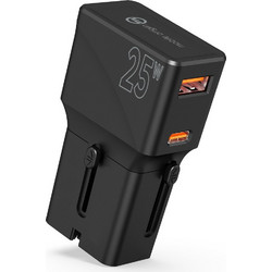 Mobile Origin TAD25 Φορτιστής χωρίς Καλώδιο με Θύρα USB-A & Θύρα USB-C 25W Black