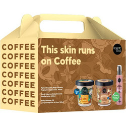 Natura Siberica Coffee Bodycare Box Vanilla Latte Body Scrub 450ml + Caramel Cappuccino Body Cream 450ml + Body Shimmer Oil 100ml