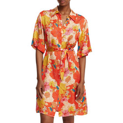 Liu Jo Mini Καλοκαιρινό Καθημερινό Φόρεμα Floral Σεμιζιέ Μεταξωτό Πορτοκαλί WA6482T471A-P9380