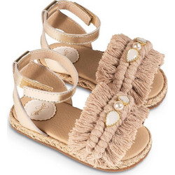 Babywalker Βαπτιστικά Πέδιλα για Κορίτσι Δερμάτινα Ανατομικά Ροζ Χρυσά EXC5855