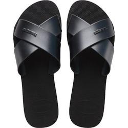 Havaianas Aqua Metallic Γυναικείες Παντόφλες Καλοκαιρινές Αντιολισθητικές Μαύρες 4148866-0090