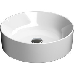 GSI Kube-X Slim Επικαθήμενος Νιπτήρας Μπάνιου Στρογγυλός Πορσελάνης 45cm Λευκός 9427-300