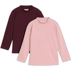 Bonprix Σετ Παιδικά T-Shirt Μακρυμάνικα Ροζ Μπορντό 942531