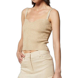 Silvian Heach Γυναικείο Καλοκαιρινό Crop Top Ριπ Μπεζ GPP25157TO