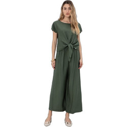 Toi & Moi Καλοκαιρινό Γυναικείο Σύνολο Crop Top & Παντελόνι Κυπαρισσί 30-5806-126334