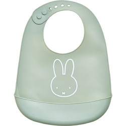 Miffy Koko Αδιάβροχη Σαλιάρα Σιλικόνης με Κουμπί & Τσέπη 6m+ Πράσινο Mint