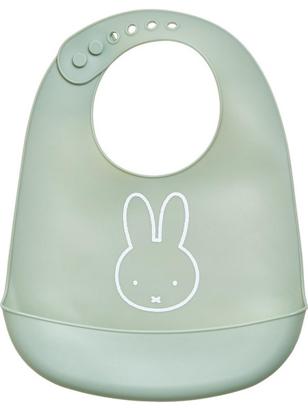Miffy Koko Αδιάβροχη Σαλιάρα Σιλικόνης με Κουμπί & Τσέπη 6m+ Πράσινο Mint