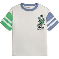 Dpam Παιδικό T-Shirt Κοντομάνικο Λευκό Μπλε Πράσινο ZOMATI1