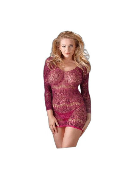 Mandy Mystery Sexy Φόρεμα See Through με Δαντέλα Μπορντό 27148923101