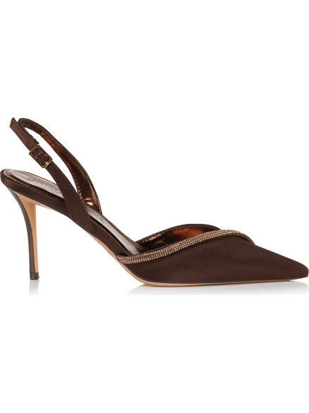 Primadonna Γόβες Slingback με Τακούνι Στιλέτο με Στρας Καφέ 31404RS