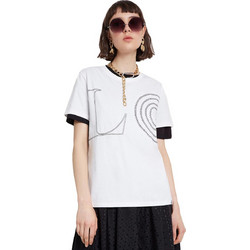 Desigual Paaris Γυναικείο Καλοκαιρινό Top Βαμβακερό Λευκό 20SWTK29-1000