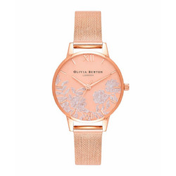 Olivia Burton Γυναικείο Ρολόι με Ροζ Χρυσό Μεταλλικό Μπρασελέ OB16MV77