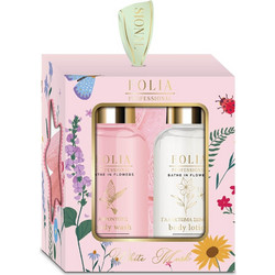 Folia Professinal Square Box White Musk Body Lotion 100ml + Shower Wash 100ml + Sponge