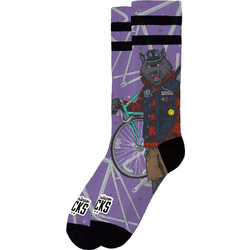 American Socks Cycling Wolf High Ανδρικές Κάλτσες Ψηλές με Σχέδια Μωβ AS551
