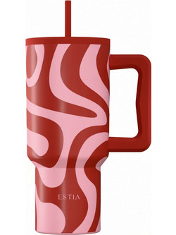 Estia Straw Tumbler XL Save The Aegean Coral Waves 900ml