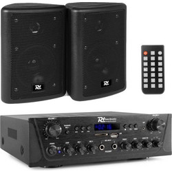 Power Dynamics 2x ODS40B + PV220BT Σετ Παθητικά Ηχεία Εξωτερικού Χώρου 30W IP20 Μαύρα