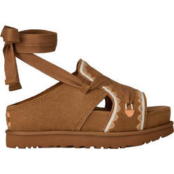 UGG Goldenstar Hi Artistitch Γυναικεία Σανδάλια Suede Καφέ 1175133-CHMU