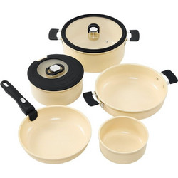 Resto Kitchenware Σετ Μαγειρικά Σκεύη Αλουμινίου με Αντικολλητική Κεραμική Επίστρωση 8τμχ RE95802