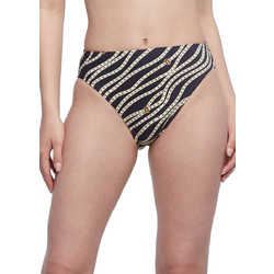 Michael Kors Ψηλόμεσο Bikini Slip Navy Μπλε Εκρού MM6D291-412