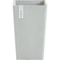 Ecopots Roterdam Γλάστρα Τετράγωνη Πλαστική Λευκή Γκρι 32x32x70cm EROTH.70.TA