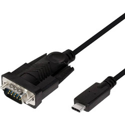 Powertech CAB-UC061 Καλώδιο RS-232 DB9 Male to USB-C 1.8m Black