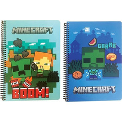 Gim Minecraft Σπιράλ Τετράδιο Ριγέ B5 70 Φύλλων 2 Θεμάτων Διάφορα Σχέδια 316-04402