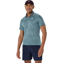 ASICS MATCH JACQUARD SS με GRN Ανδρική Αθλητική Μπλούζα Polo Πετρόλ 2041A420-401
