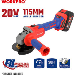 WORKPRO WP392006 Γωνιακός Τροχός Μπαταρίας 20V 115mm 2x4Ah