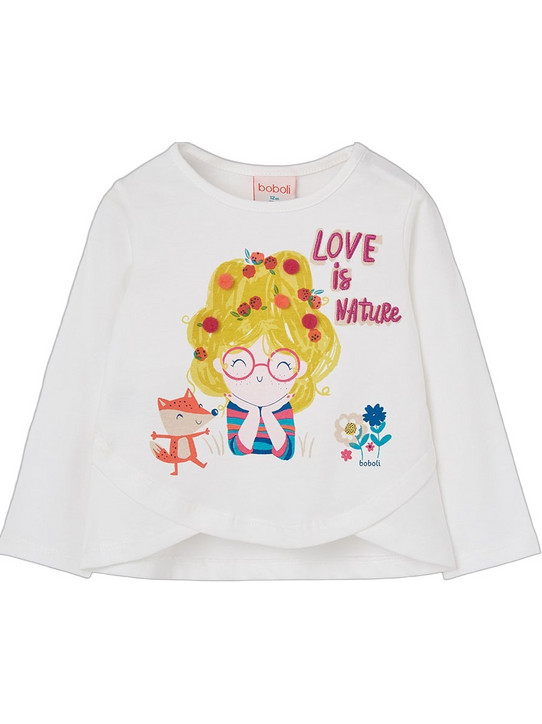 Boboli Παιδικό T-Shirt Μακρυμάνικο Λευκό 314019-1111