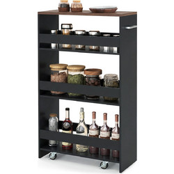 Costway JV11646HS Τρόλεϊ Ξύλινο 4 Θέσεων 47.5x20x80.5cm