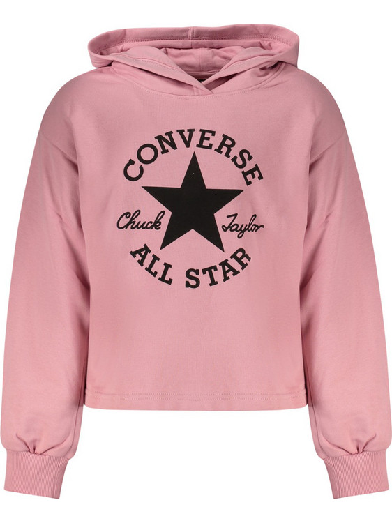 Converse Παιδικό Φούτερ με Κουκούλα Ροζ 4CH525-AI4