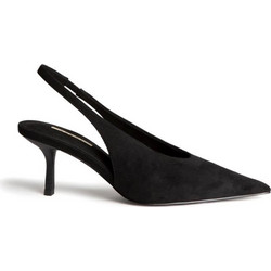 Corina Γόβες Suede Slingback με Τακούνι Στιλέτο Μαύρες M6716