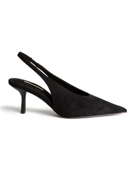 Corina Γόβες Suede Slingback με Τακούνι Στιλέτο Μαύρες M6716