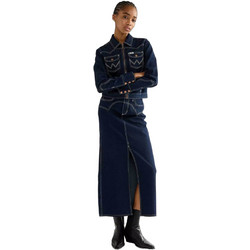 Wrangler Μίντι Φούστα Τζιν Ψηλόμεση Navy Μπλε 112386697