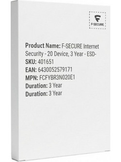 F-SECURE Internet Security για 20 Συσκευές και 3 Έτη Χρήσης (Ηλεκτρονική Άδεια)