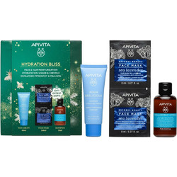 Apivita Hydration Bliss Aqua Beelicious Rich Cream 40ml + Sea Lavender Face Mask 2x8ml + Hyaluronic Hydra Shampoo 75ml