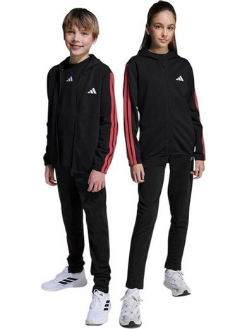 Adidas Παιδικό Σετ Φόρμας Μαύρο Κόκκινο KZ0165