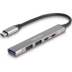 DeLOCK 64298 USB Hub 3.0 USB-C με 5 Θύρες USB-A / USB-C & Εξωτερική Παροχή Ρεύματος