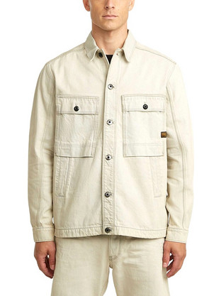 G-Star RAW Ανδρικό Πουκάμισο Τζιν Μακρυμάνικο Κανονική Γραμμή Overshirt Μπεζ D26462-E361-H910
